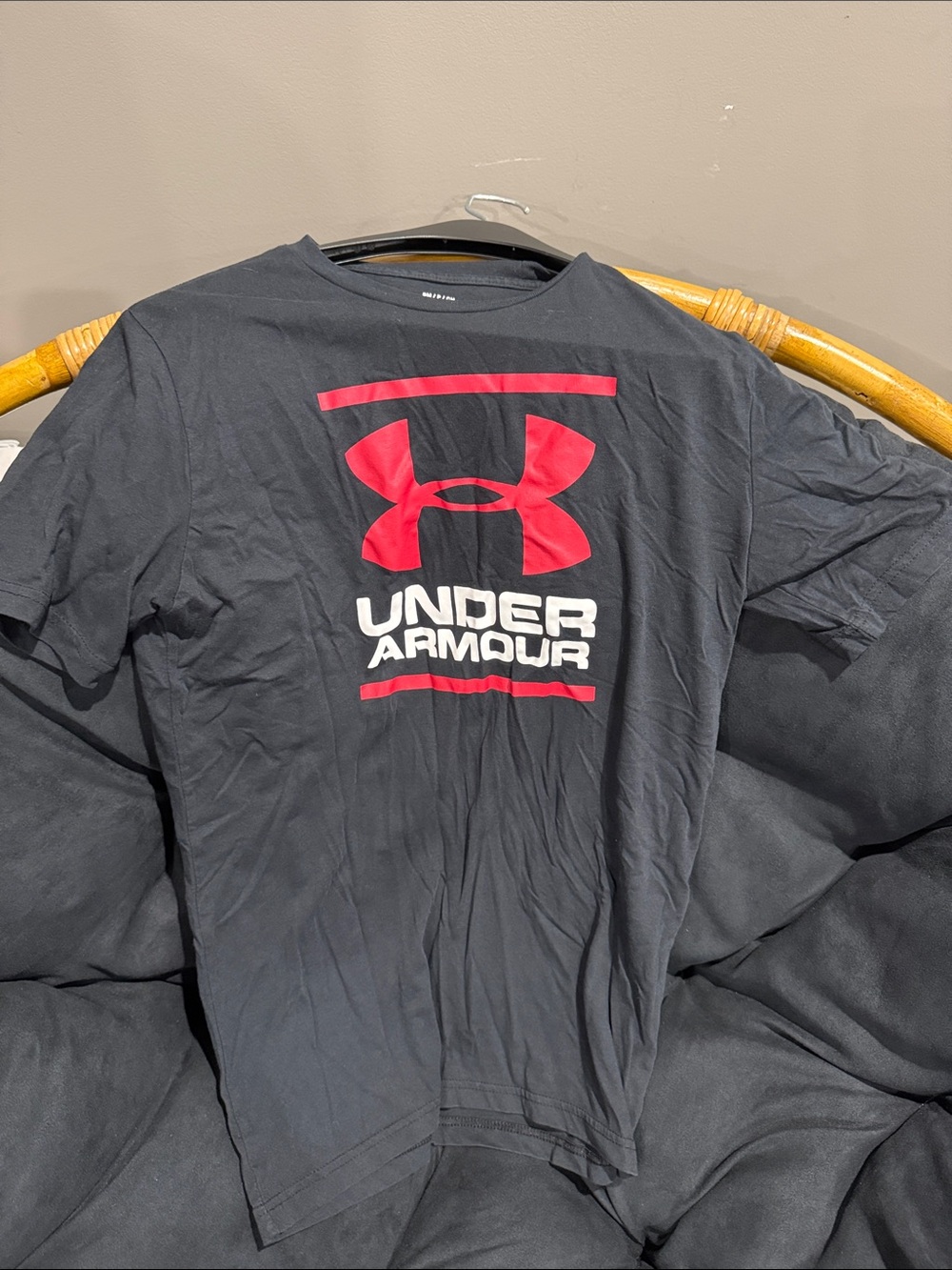Under Armour Black Short-Sleeve Tee with Red Logo